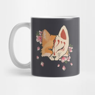 Kitsune Masked Fox Sakura Mug